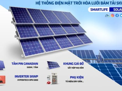 Hệ điện năng lượng mặt trời hòa lưới bám tải 5kwp